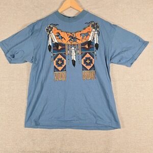 Vintage‎ 1994 Diamond Dust Native American T Shirt XL Fits Like M/L Glitter USA